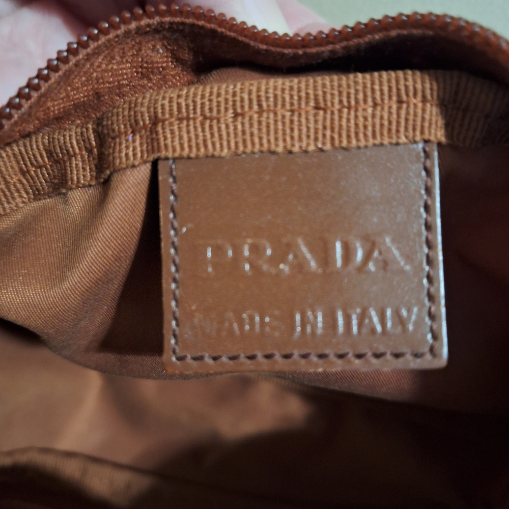 Prada Rust Nylon Zip  Small Pouch - Picture 11 of 15